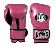 Guantes de entrenamiento Cleto Reyes de Cinta de Contacto Rosa con Logo