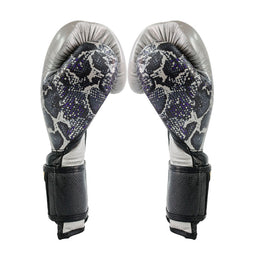 Guantes de entrenamiento Cleto Reyes STEEL SNAKE, Cinta de Contacto, Plata/negro