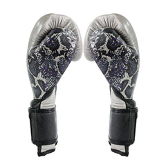 Guantes de entrenamiento Cleto Reyes STEEL SNAKE, Cinta de Contacto, Plata/negro