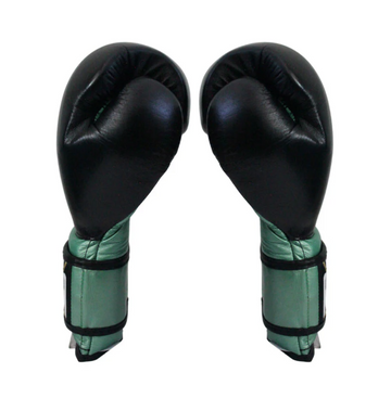 Guantes de entrenamiento Cleto Reyes Legend Jade, Cinta de Contacto, verde metalico/negro