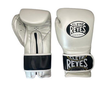 Guantes de entrenamiento Cleto Reyes de Cinta de Contacto Blanco Perla