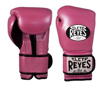 Guantes de entrenamiento Cleto Reyes de Cinta de Contacto Rosa con Logo "Girl"