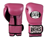 Guantes de entrenamiento Cleto Reyes de Cinta de Contacto Rosa con Logo 