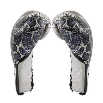 Guantes oficiales de pelea Cleto Reyes STEEL SNAKE, plata/negro