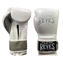 Guantes de entrenamiento Cleto Reyes de Cinta de Contacto Legend Blanco/plata