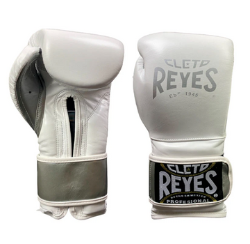 Guantes de entrenamiento Cleto Reyes de Cinta de Contacto Legend Blanco/plata