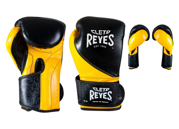 Guantes de entrenamiento alta precisión Cleto Reyes de cinta de contacto negro/amarillo