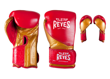 Guantes de entrenamiento alta precisión Cleto Reyes de cinta de contacto rojo/oro